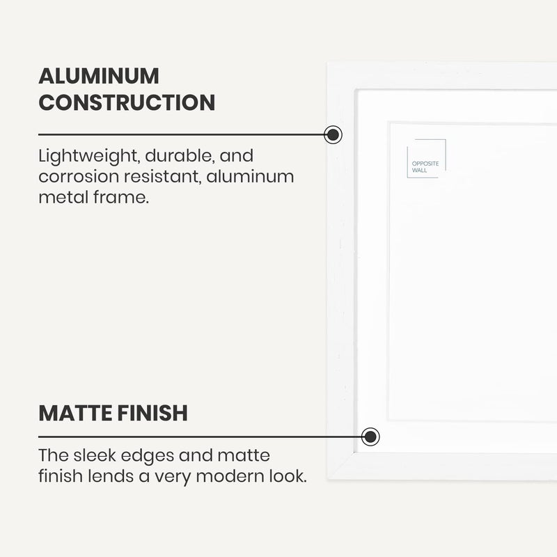 Opposite Wall Aluminium Metal Picture Frame, 12x16 in. | 31x41 cm White Sleek Matte, Lightweight, Shatterproof and Durable, Perfectly Crafted for Picture, Poster, Photo and Collage Displays - Image 3